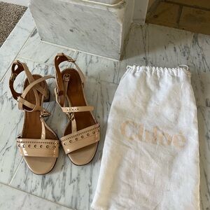 Chloe nude block heeled sandal